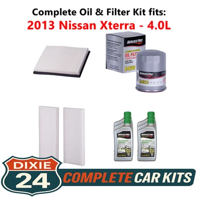 2013 Nissan Xterra 4.0L Complete Oil, Air & Cabin Filter Kit (5W-30) - Изображение 1 из 4