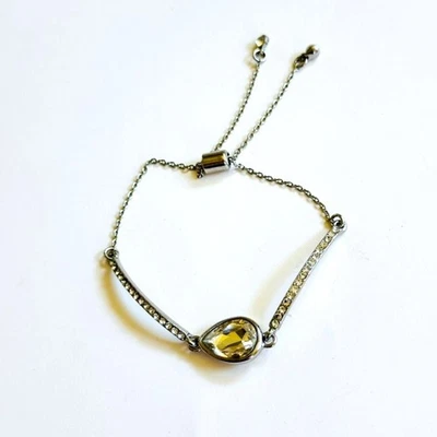 Juicy Couture Y2K Slider Cadena Pulsera Cristal Tono Plata Alta Gama Diseñador Foto 1 de 4