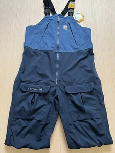Carhartt Storm Defender Force Midweight Bib Overall Size Large Regular NWT Blue - Picture 1 of 19
