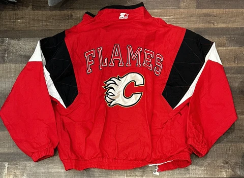 Vintage Calgary flames starter jacket light weight windbreaker men’s medium Cover