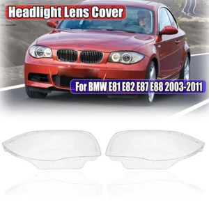 Clear Headlight Headlamp Lens Cover For BMW E81 E82 E87 E88 1M 2003-2011 LH+RH - Picture 1 of 11