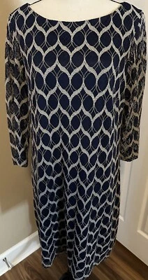 Jessica Howard Womans Boatneck Navy Lace Shift Dress Sz 16 - Image 1 of 4