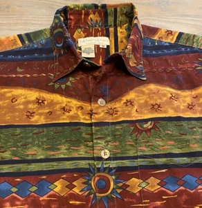 Camisa Territory Ahead Abstracta Suroeste Salvaje Abotonada Para Hombres M Manga Corta - Imagen 1 de 17