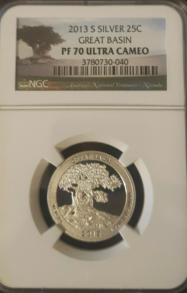 2013-S 25c Silver Great Basin NP Quarter NGC PF70 Ultra Cameo - Image 1 of 1