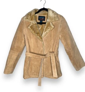 Pacific rose Vintage boho suede leather jacket coat Size Small - Bild 1 von 7
