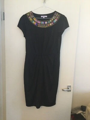 Matthew Willliamson  dress, new, black with beaded neckline, size 12, cap sleeve - Image 1 of 3