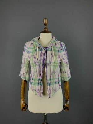 Damas Escada Sport Multicolor Algodón Metal Verano Luz Top Chaqueta Talla 34 Foto 1 de 4