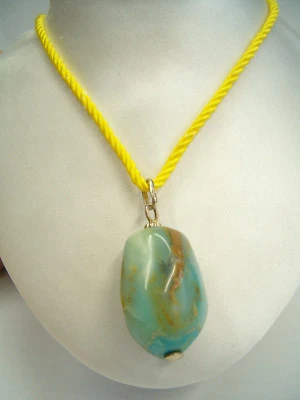 Ciondolo in ARGENTO 925 con OPALE naturale e cordoncino con chiusura in Argento - Immagine 1 di 4