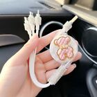 Rhinestone 3 in1 USB Charger Cable 3 in 1 3 in1 Fast Charger Cord  Women