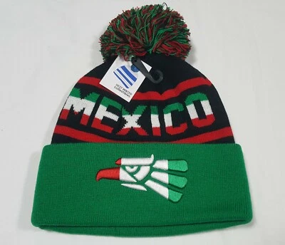 Icon Sports Men's Mexico Flag Knit Beanie Pom-Pom Green Winter Cap Hat El TRI - Image 1 of 4