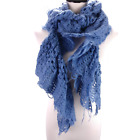 Contempo Ruffle Knit Scarf Blue Acrylic