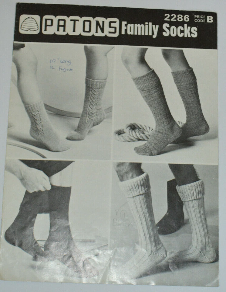 knitting pattern socks 8 designs family sizes  - Image 1 of 1
