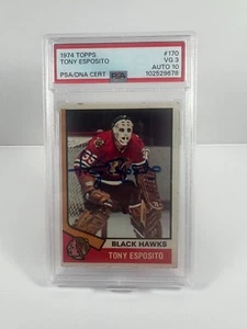 FIRMATO 1974-75 Topps - Tony Esposito #170 PSA DNA AUTO 10 GEM MINT - Foto 1 di 2