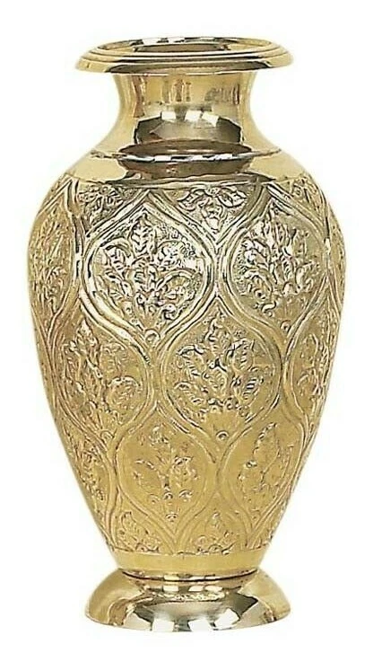 Brass Bronze Church Altar Flower Vase for Church or Chapel Handcarved - Image 1 of 1