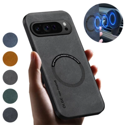 MARKENLOS Funda de móvil para Google Pixel 9 8 7 Pro 7A imán cuero Magsafe Cover a prueba de golpes