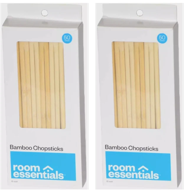 100 Pairs Single Use Bamboo Chopsticks Chinese Food Wooden Disposable Skewer Eco