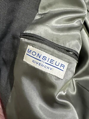 Blazer de lana Worsted Monsieur Givenchy para hombre 48R abrigo deportivo chaqueta 3 botones Foto 1 de 4