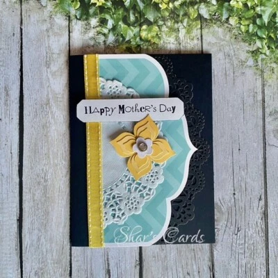 Mothers Day Card, Yellow Teal Black, Strength Sophistication, made in Australia - Image 1 of 4