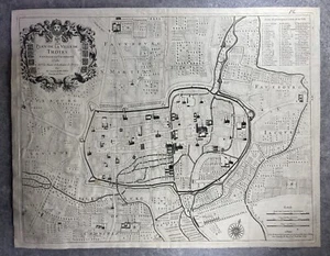 GRAVURE CARTE PLAN DE LA VILLE DE TROYES. JOUVIN DE ROCHEFORT / H. JAILLOT 1679 - Bild 1 von 12