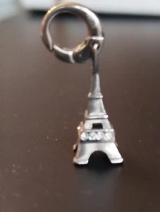 Anhänger  von Fossil,Silberfarbend,Mit Steinchen,Eiffelturm - Bild 1 von 3
