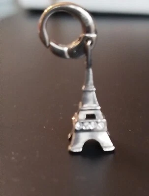 Anhänger  von Fossil,Silberfarbend,Mit Steinchen,Eiffelturm - Bild 1 von 3