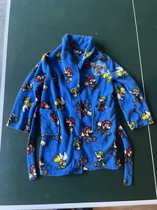 Super Paper Mario Nintendo Kinder Bademantel 2008 M 6/8 Blau - Luigi, Flying Koopa - Bild 1 von 4