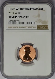 2019-W Lincoln Cent First "W" Reverse Proof Cent - NGC Reverse PF 69 RD - Picture 1 of 2