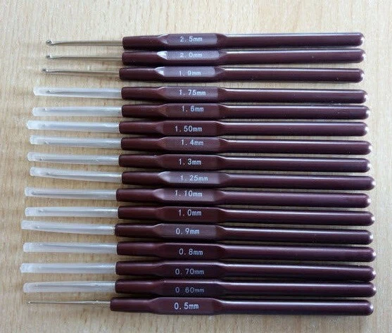 Häkelnadeln Nadel 0,5 - 2,5 mm mit Griff fü Filigran Amigurumi Filethäkeln Filet