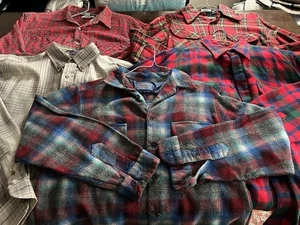 Vintage Pendleton Board Shirt Lot (5) Sir Pendleton, Western Pearl Snap Woodland - Picture 1 of 17