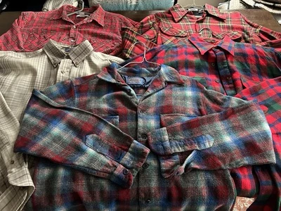 Vintage Pendleton Board Shirt Lot (5) Sir Pendleton, Western Pearl Snap Woodland - Image 1 of 4