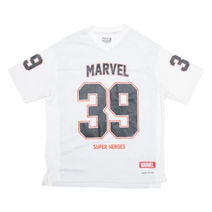 MARVEL 39 Super-heroes Mens Jersey White V-Neck M - Picture 1 of 6