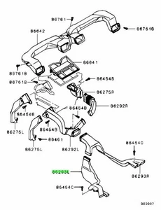 Duct, Rear Heater, Rear Left For: Mitsubishi Lancer Evo 7 8 9 CT9A - Picture 1 of 1