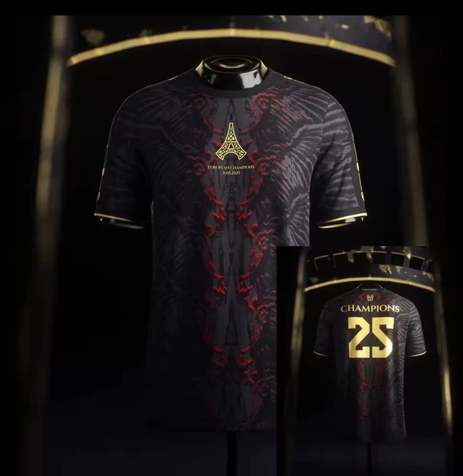 Maillot Football Paris Champion T-shirt Foot Vêtement Psg Vainqueur League 2025