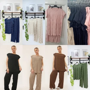 Conjunto de 2 pijamas informales cómodos para mujer con cuello con mira para salón - Imagen 1 de 15