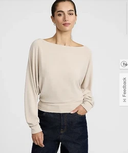 Suéter Express Fuera del Hombro en Crema Talla XS - NUEVO - Imagen 1 de 9