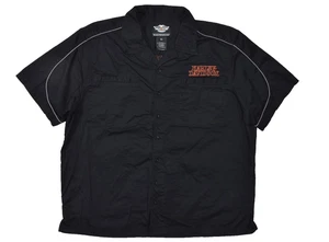 Harley Davidson Herren Schwarz Kurzarm Button Down Hemd Gr. 3XL Skull Flame - Bild 1 von 8