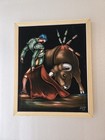 Vtg 70s Mexican Black Velvet Matador & Bull Painting Signed FG 15x20 MCM