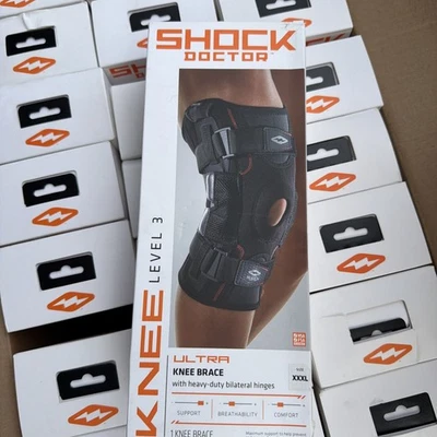 Shock Doctor Nivel 3, Rodillera Doble Envoltura con Bisagras, Talla XXXL 17-18.5 Foto 1 de 4