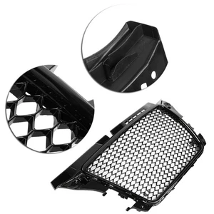 Front Sport Hex Mesh Center Cover Grill For Audi A3 S3 8P RS3 Style Gloss Black - Bild 1 von 11