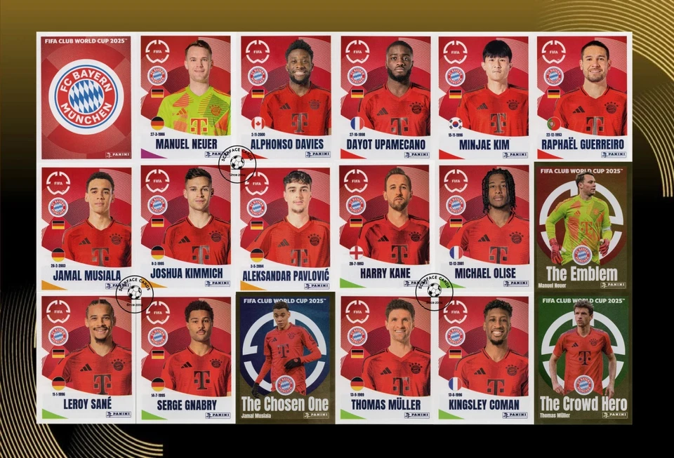 FC Bayern Munich Panini FIFA Club World Cup 2025 Stickers - Full Set-18 Stickers - Image 1 of 1