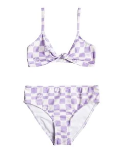 Roxy Girls' Magical Waves Bralette Swimsuit Set, Purple Rose Flower Box 231 - Picture 1 of 2