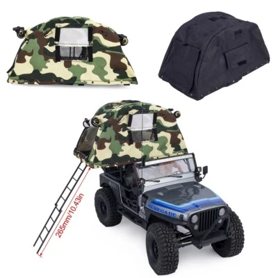 Simulation Roof Top Tent Folding with Ladder For 1/8 1/10 SCX10 TRX4 D90 RC Car - Image 1 of 4