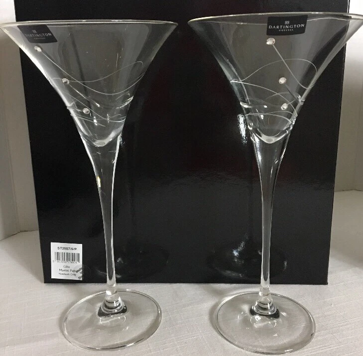 Dartington Crystal Glitz Martini Glass Crystallized Swarovski Elements Set Of 2 - Image 1 of 4