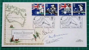 1988 Australian Bicentenary Signed Don Bradman - Ted Dexter - Ian Botham - Picture 1 of 3