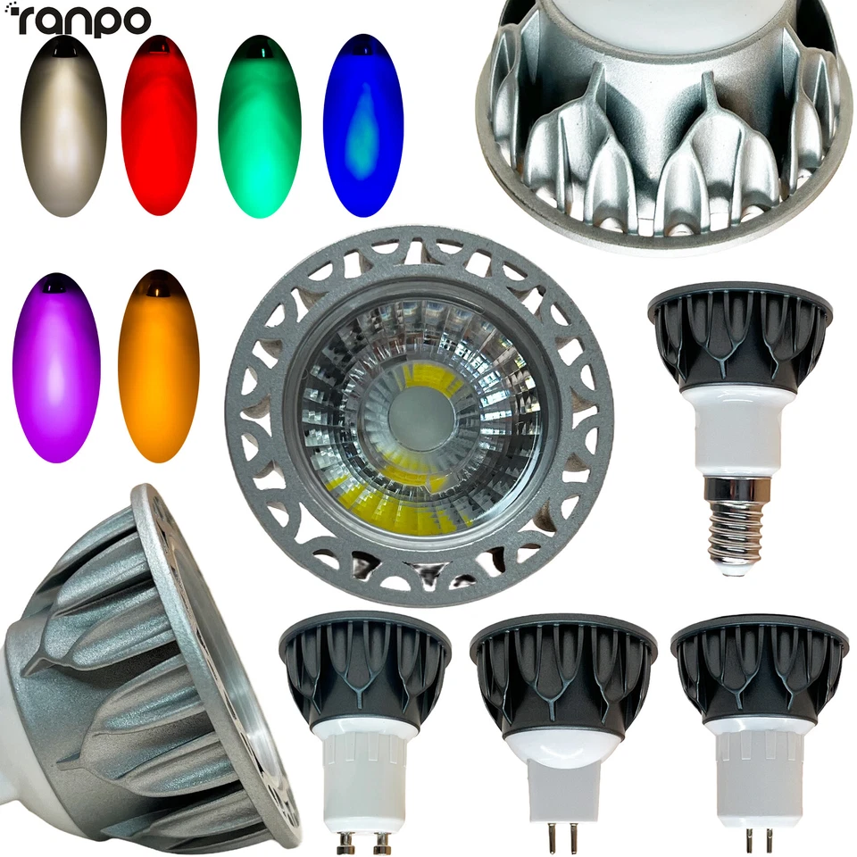 5W Dimmable LED COB Spotlight Bulbs GU10 MR16 GU5.3 E14 E27 Spot Light Lamp - Image 1 of 4