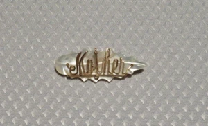 MOTHER mother of Pearl MOP pin gold filled cursive Mother - Picture 1 of 3