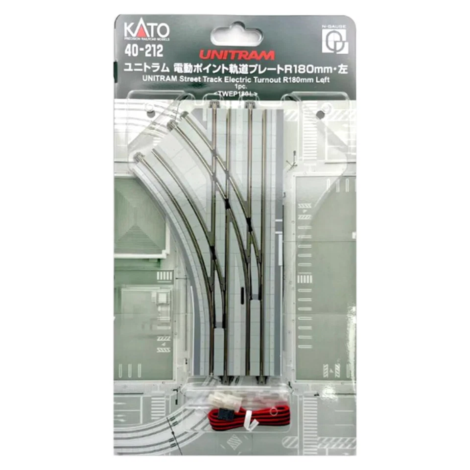 Kato 40-212 UNITRAM Street Track Electric Turnout R180mm Left (1Pc) - N Scale - Image 1 of 1
