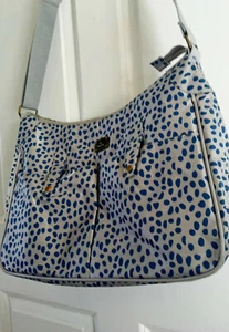 Caboodle Baby Charge Bag Large Spotty Blue Silver Grey Cross Body Messenger - Picture 1 of 7