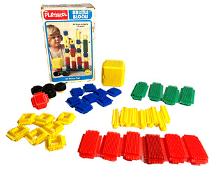Playskool Bristle Blocks #806 1978 Vintage Complete 39-Piece Building Toy Set 