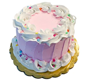Cupcakes y pasteles falsos comida artificial DEZICAKES pastel de cumpleaños rosa - Imagen 1 de 5